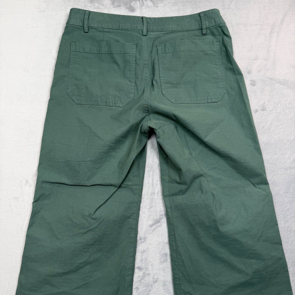 J.Crew Wide Leg Pants Women 30P Green High Rise Utility Patch Pocket Petite - Picture 11 of 11